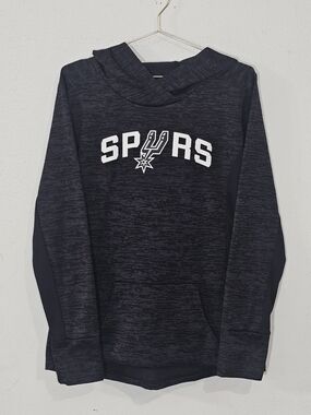 San Antonio Spurs Majestic Hoodie Women's Large Charcoal Space Dye NBA Sports